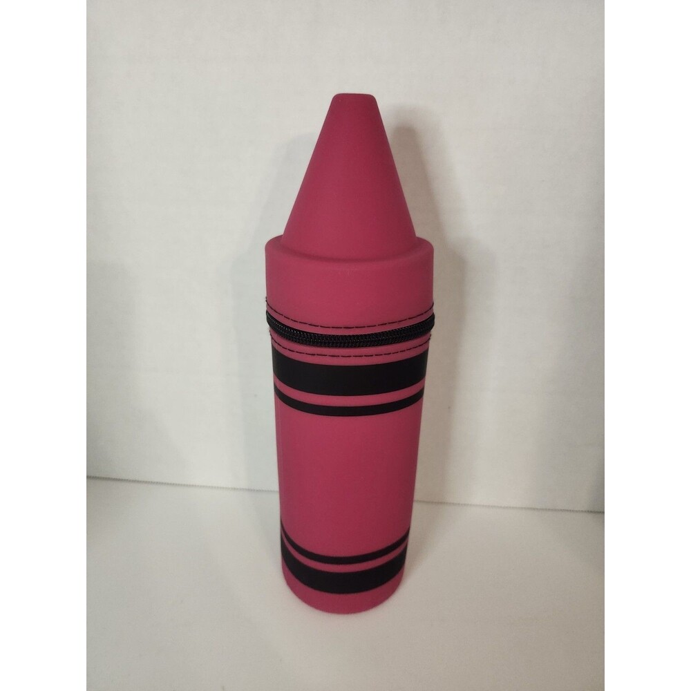 Crayon Shape Rubber Pencil Pouch - Red NEW